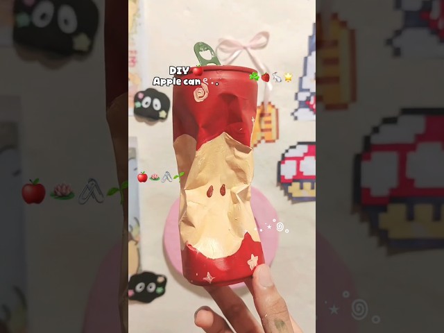 DIY apple can . ݁⋆🍎˚꩜｡|#diy #apple #shorts #trending #roomdecor #asthetic #viral #can