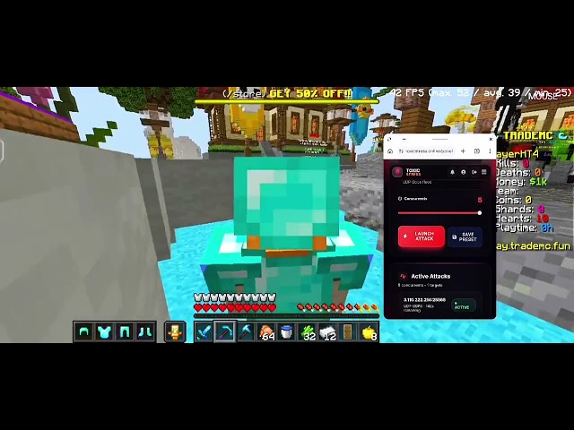 Crashing a minecraft server using toxic stresser| best ddos c2 2026 |best stresser