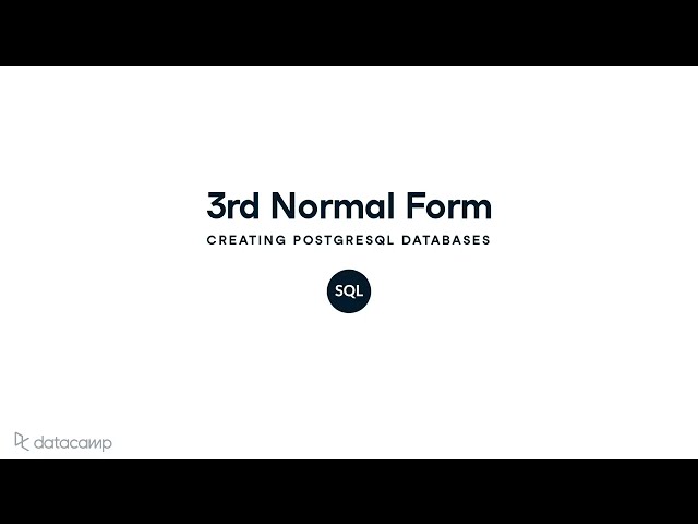 Third Normal Form | PostgreSQL