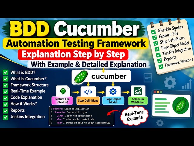 BDD Cucumber Framework Explained | Step-by-Step Cucumber Framework | Selenium Java Interview
