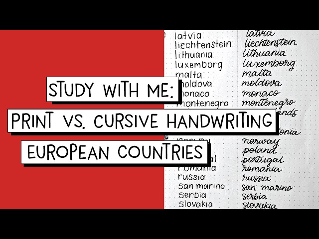 Study With Me: Handwriting Countries in Europe Alphabetical Order // Learn Perfect Print and Cursive
