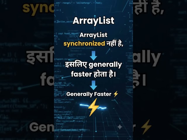 Difference between Arraylist vs Vector?🤔 #java #javadeveloper #javaprogramming #it #devloper