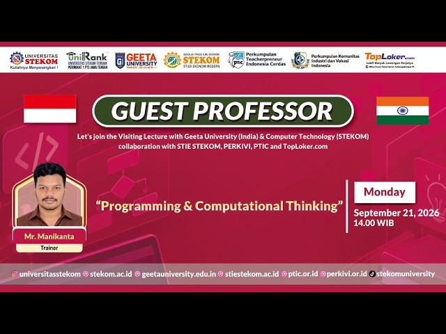 Guest Proffessor: Programming & Computational Thinking