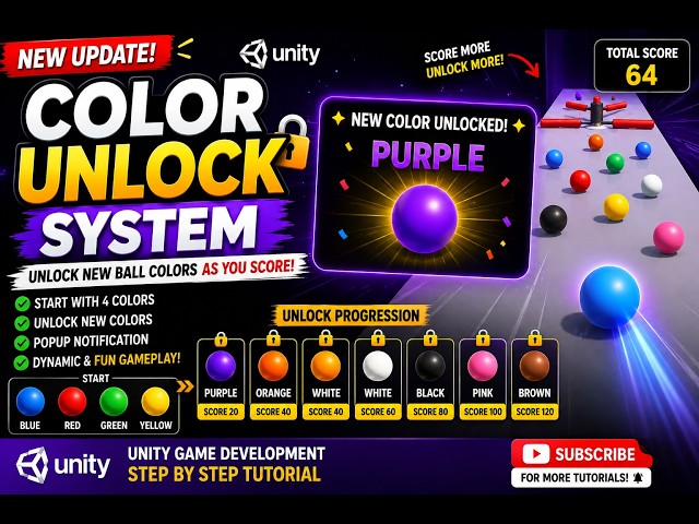 (Ep. 09) I Added a Color Unlock System to My Unity Game! 🌈 Unlock New Colors as You Score | Unity 6