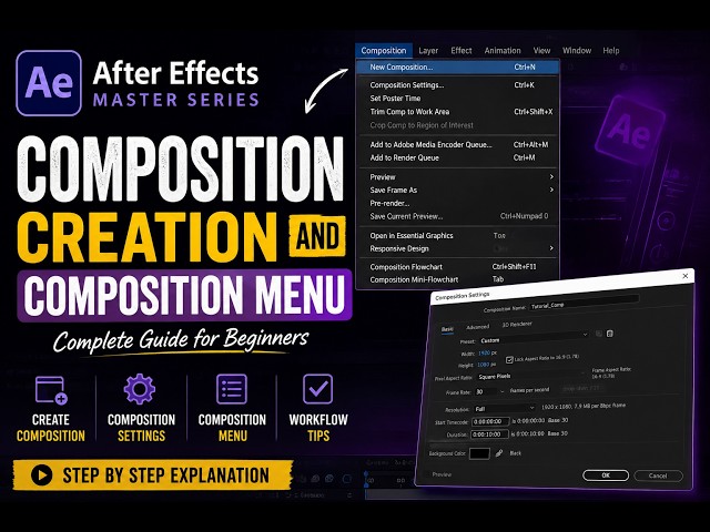 EP 03- After Effects Composition Explained | Create Composition & Composition Menu | Darshan Ojha