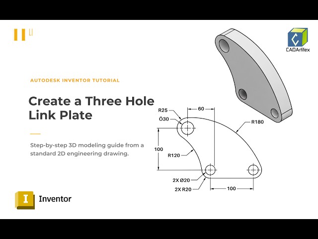Creating a Three Link Plate using Autodesk Inventor