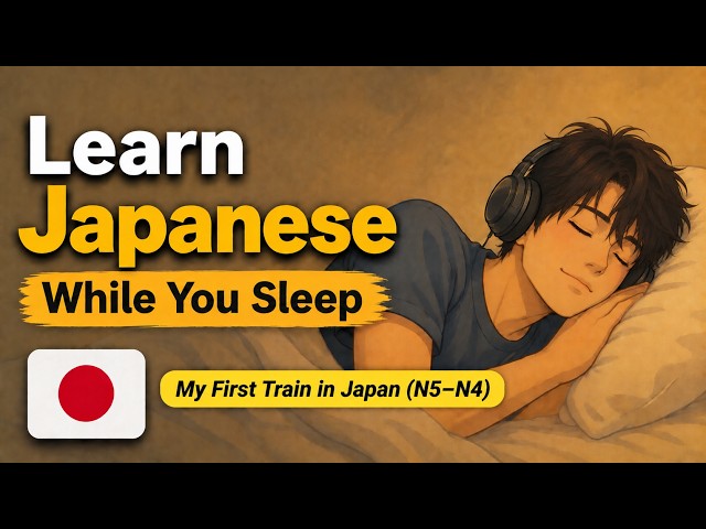 Learn Japanese While You Sleep | How to learn Japanese effectively: First Train in Japan (N5–N4)