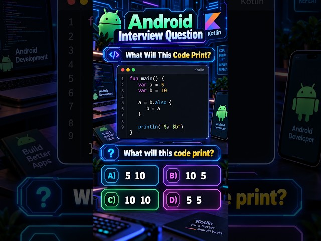 Kotlin Interview Question 🔥 What Will This Code Print? | Kotlin Quiz #shorts #kotlin
