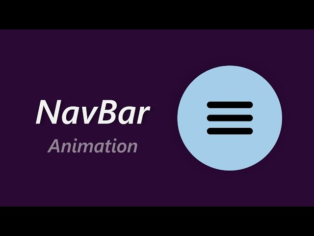 Animated Responsive Navbar Tutorial