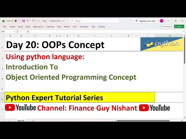 Day 20: Introduction to OOPs Concept in Python | Finance Guy Nishant