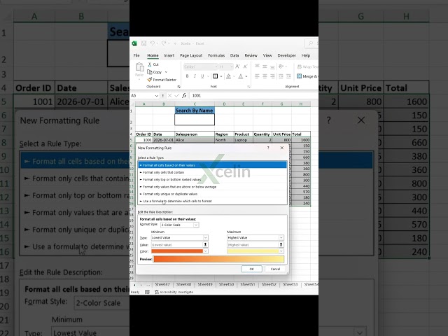 Search box in Excel. Type name in search box, concerned row will be highlighted #excel #search