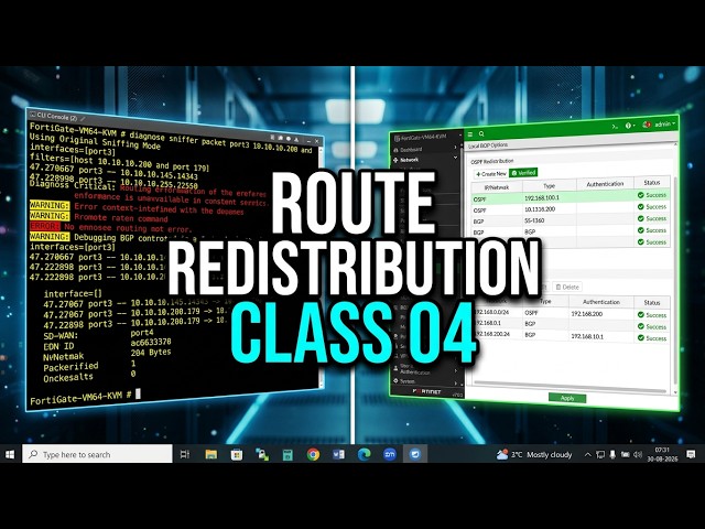 FortiGate Class 4: Route Redistribution & OSPF Setup