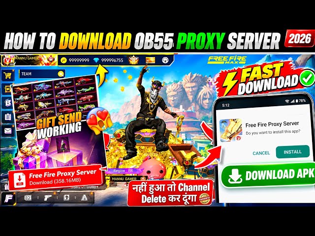How To Download Proxy Server 💯😱🔥, proxy Server Free Fire Kaise Download Karen, Ob55 Proxy Server ff