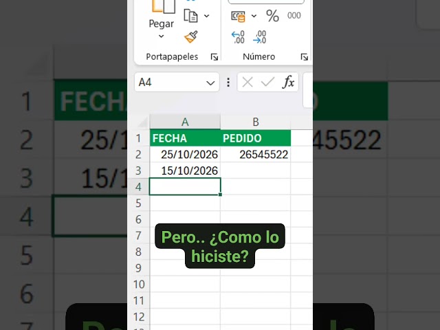 Escribir fechas sin barras en #excel #exceltips