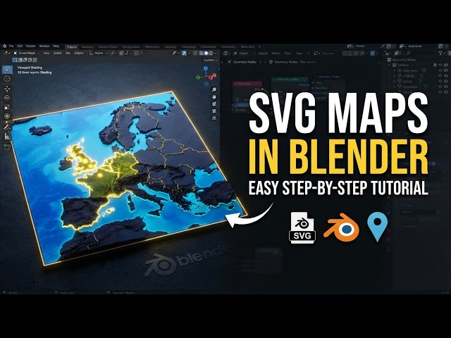 How to Import and Use SVG Maps in Blender 5.2 | Beginner Tutorial