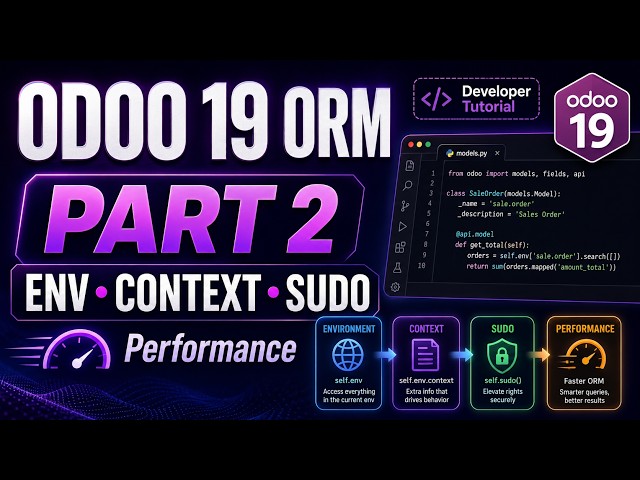 Odoo 19 ORM Deep Dive Part 2 | self.env, Context, sudo(), Security & Performance