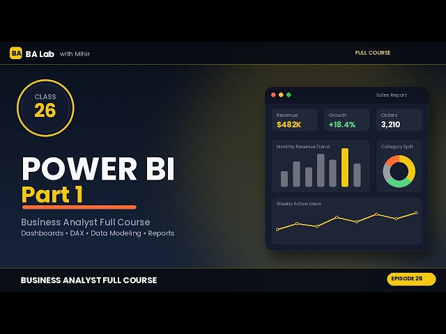 Class 26 | Power BI Part 1 | Business Analyst Full Course
