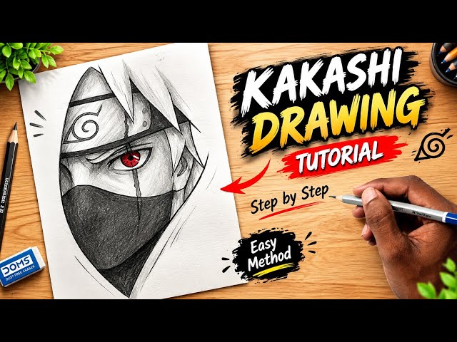 Easy Anime Drawing || How to Draw Kakashi step-by-step || Easy Drawing Tutorial for Beginners..💫😍