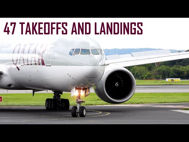 CLOSE UP Plane Spotting at Manchester Airport 47 Takeoffs and Landings | 8th August 2023 | Part 2
