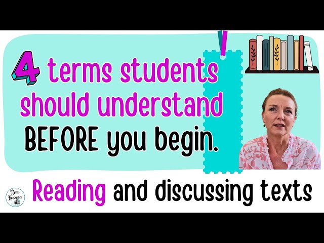 Reading literature - 4 terms your students must understand before you begin your book or film study
