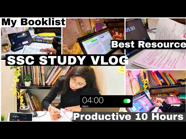 SSC STUDY VLOG: Woke Up At 4 AM For My CGL Study | Productive 10 hours | A Day In My Life | 24 Hour