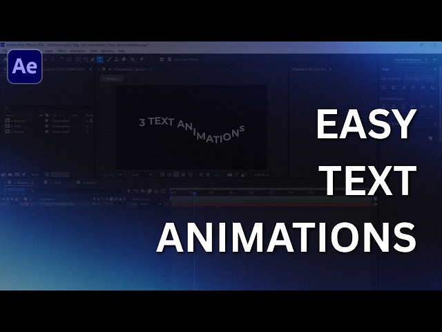 3 Easy Text Animations in After Effects for Beginners