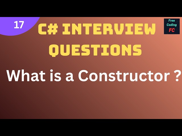 What is a Constructor ?  | C# Interview Questions |