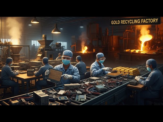 Inside the Gold Recycling Factory: Old Computers Turning Into Real Gold #RecyclingProcess