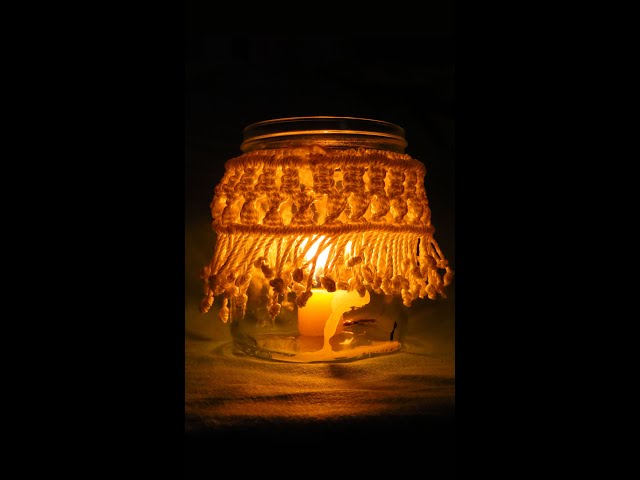 #Macrame Jar - #DIY simple macrame jar cover