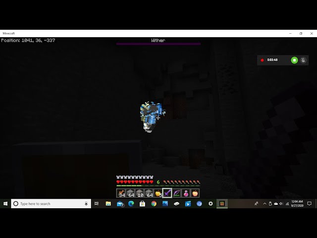 Defeating the Wither In Survival Minecraft.