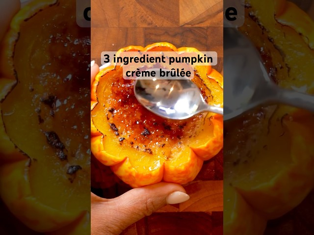 Pumpkin Crème Brûlée Inside a Mini Pumpkin, full recipe in description