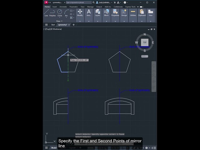 AutoCAD 2D Tutorials - Mirror Tool