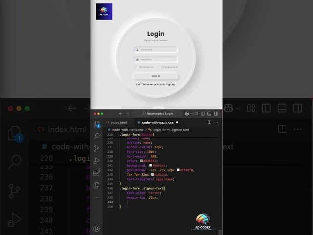 How to build this neumorphic login form #html #css #coding