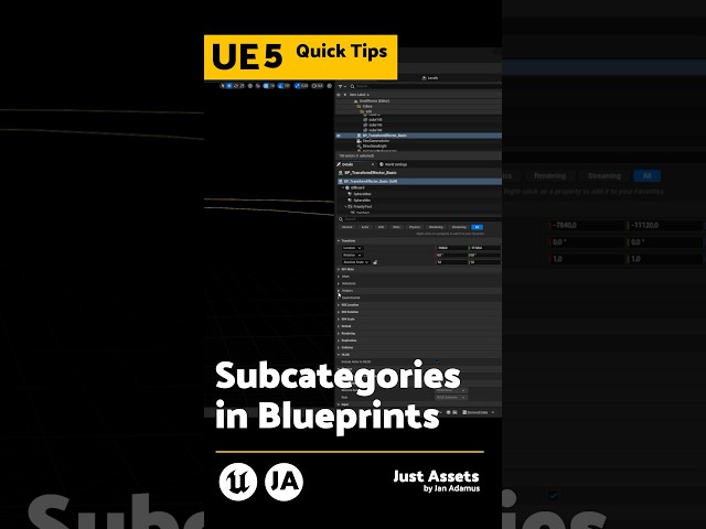 UE QuickTip - Subcategories in Blueprints