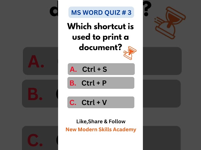 MS Word Quiz no 3 #quiz