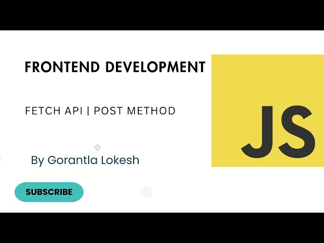 JavaScript Tutorial For Intermediate #28: Fetch API Post Request | Send Data to a Server