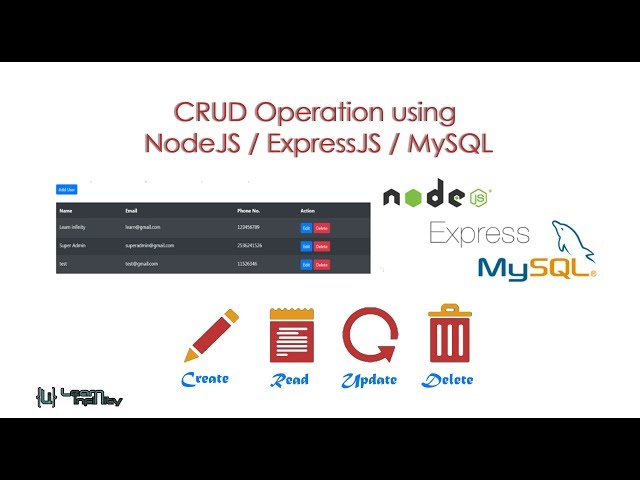 CRUD Operation using NodeJS  ExpressJS  MySQL - Part 1 - Learn Infinity