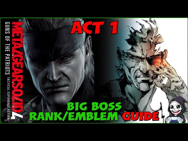 MGS4 Master Collection Vol.2 | Act 1 Big Boss Rank/Emblem Guide | PS5