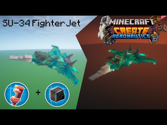 Create : Aeronautics + Create Propulsion : Simulated | SU-34 Fighter Jet | SCHEMATIC + GUIDE