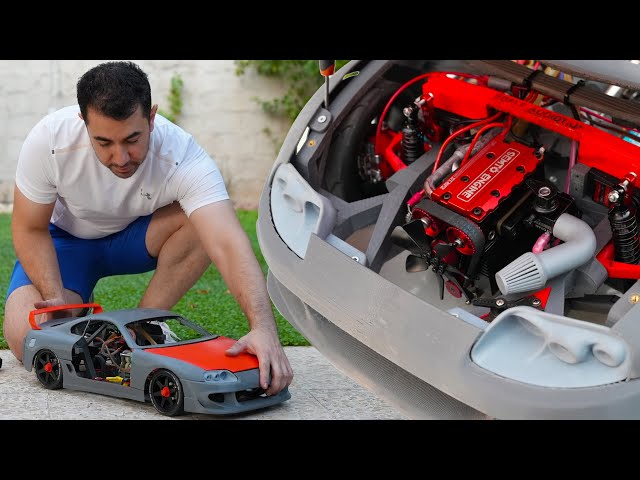 Part 14 / Driving 8th scale 3d printed supra with 2 cylinder engine project