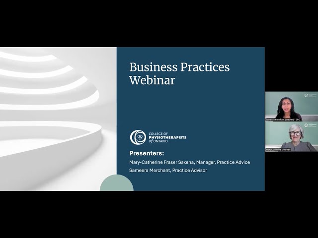 Business Practices Webinar