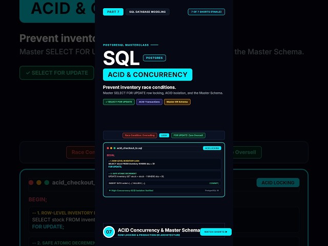 Production Concurrency, ACID & Master ER Schema (Ep. 7/7)