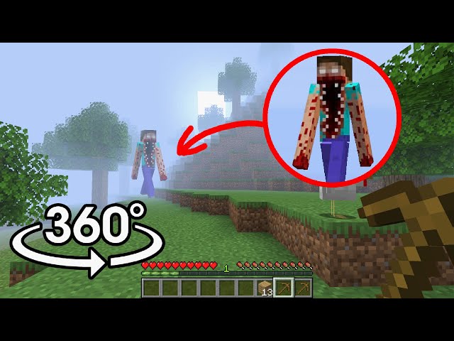 360° POV: Scary Herobrine in Minecraft