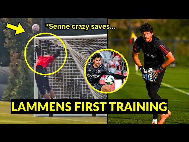 Senne Lammens CRAZY SAVES in first training with Manchester United at Carrington ahead Man City