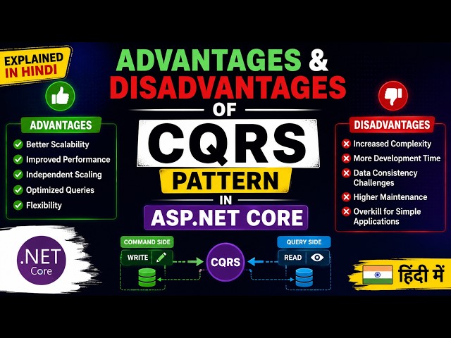 Advantages and Disadvantages of CQRS pattern in Asp.net Core | Pros & Cons | Explained in Hindi