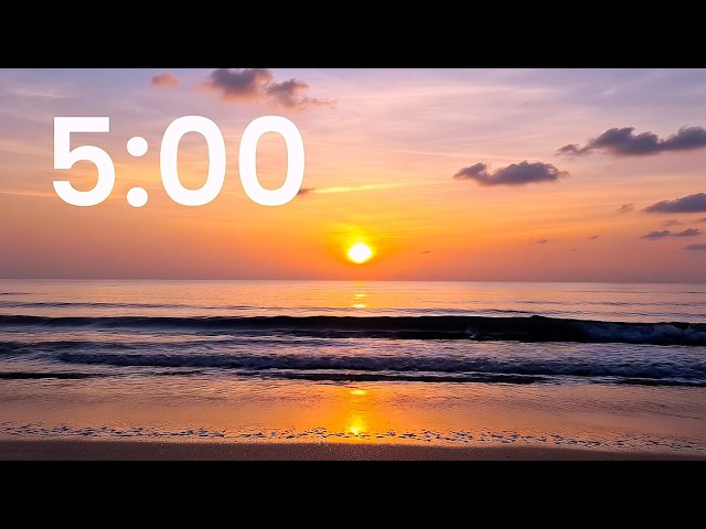 5 Minute Timer with Relaxing Music and Ocean Waves