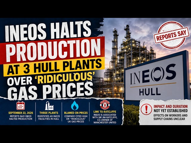 Jim Ratcliffe halts production at Hull chemical plants over ‘ridiculous’ gas prices

Create an accur