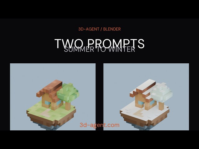 I Built a Minecraft-Style Island with AI in Blender. Then Made It Winter.