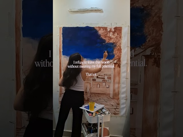 take a chance 💙✨️#viral #art #workingartist #acrylicpainting #diy #relatable #reelitfeelit #shorts