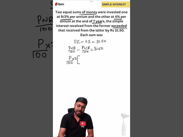 Simple Interest Q-9 (Quantitative Aptitude) #feelfreetolearn #aptitudequestions  #FFLtricks #FFL
